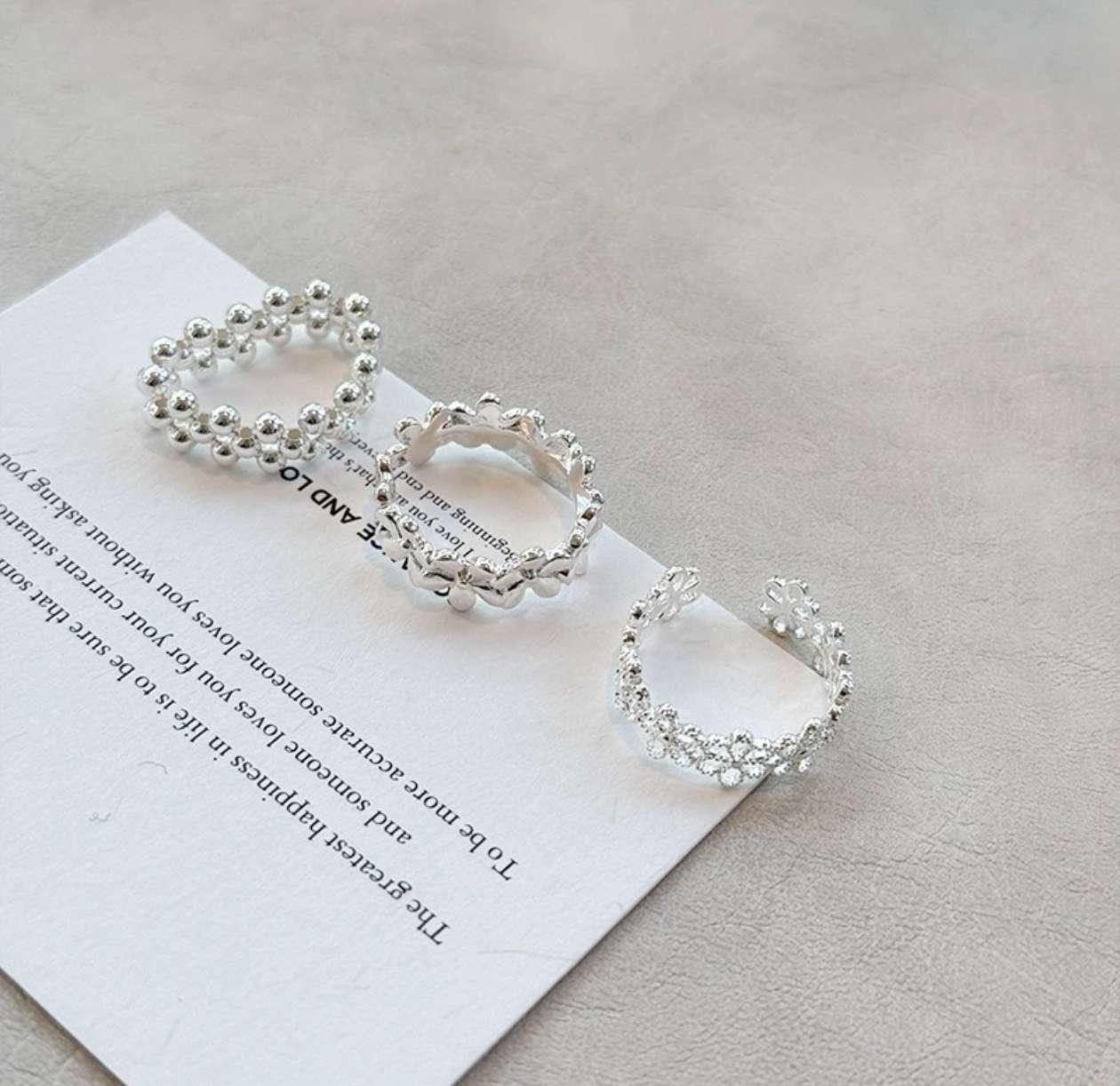 春夏季镂空蕾丝花朵戒指女轻奢高级感开口戒小众设计感食指戒指环戒指细节图