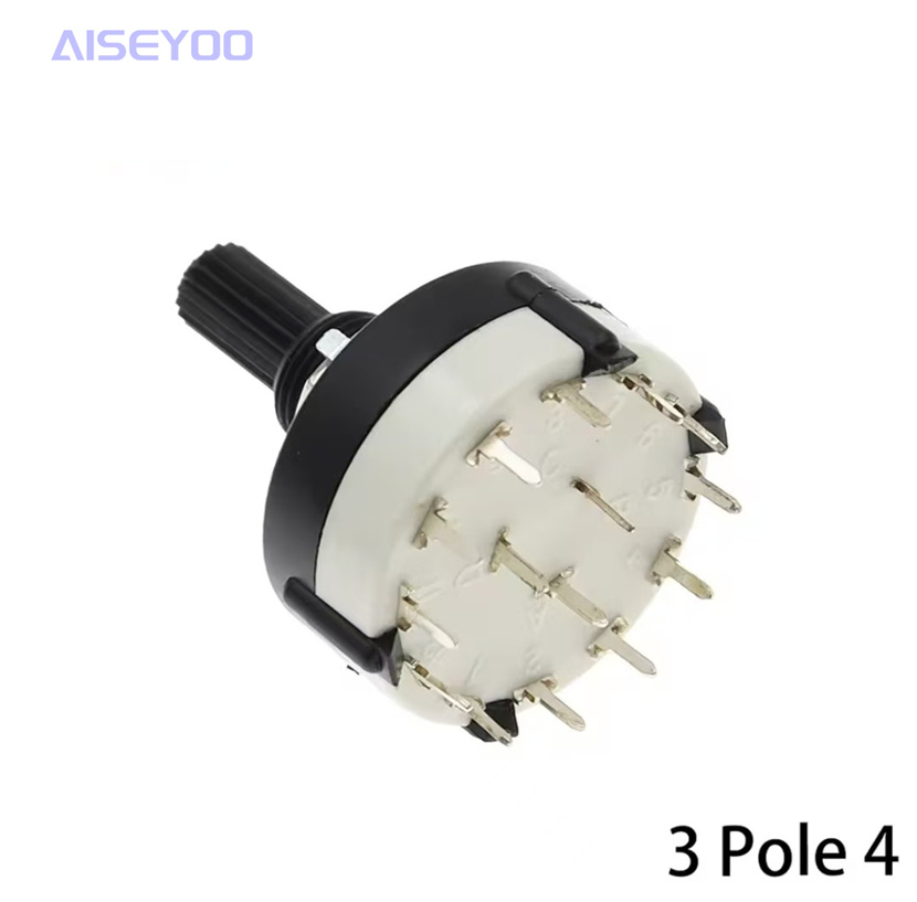 The RS26MM band rotary switch is made of all-plastic and can adjust the gear position by itself. The handle length is 20MM. It is a single-blade 12-position, double-blade 6-position, triple-blade 4-position, four-blade 3-position rotary switch pic 9