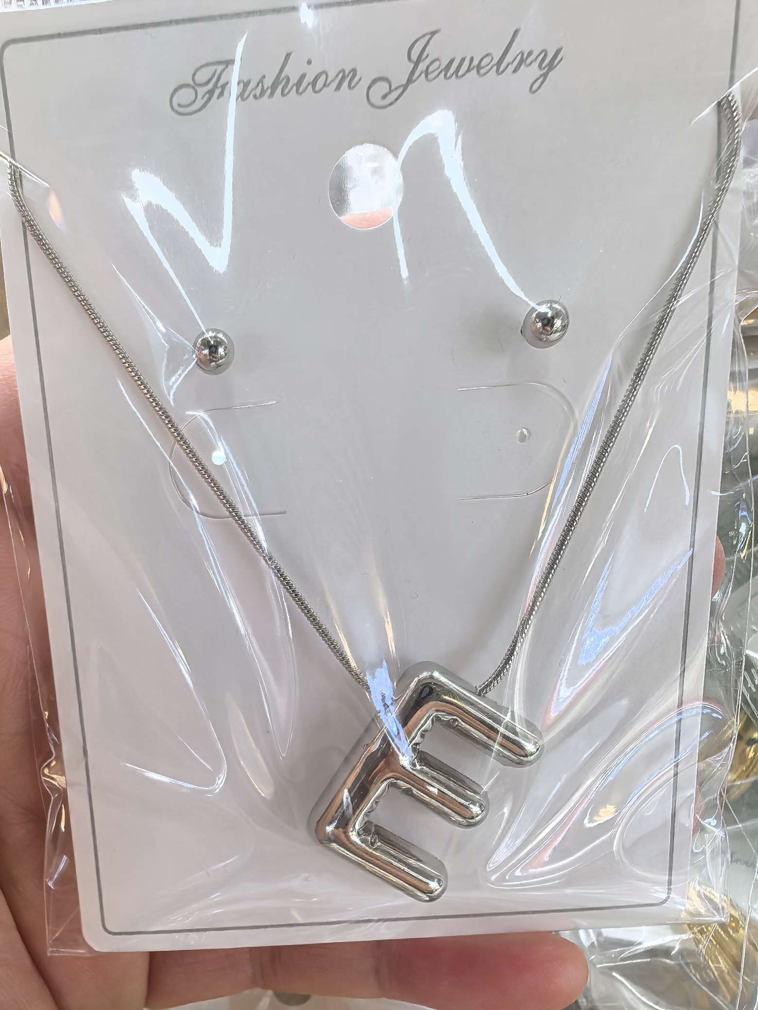 字母项链二件套首饰套装