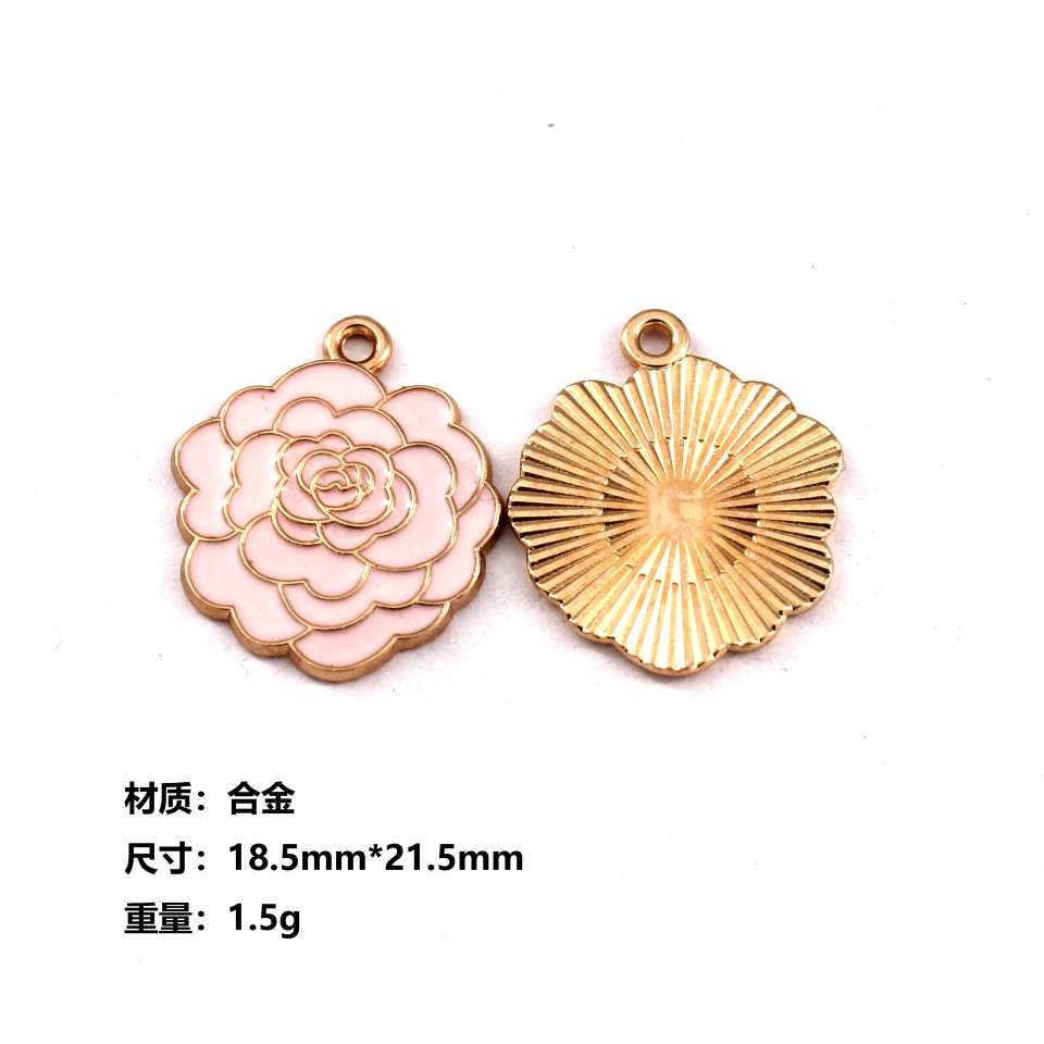 Chinese-style multi-color peony flower Korean version diy alloy oil-dripping earrings, necklaces, pendants and accessories Application Scenario