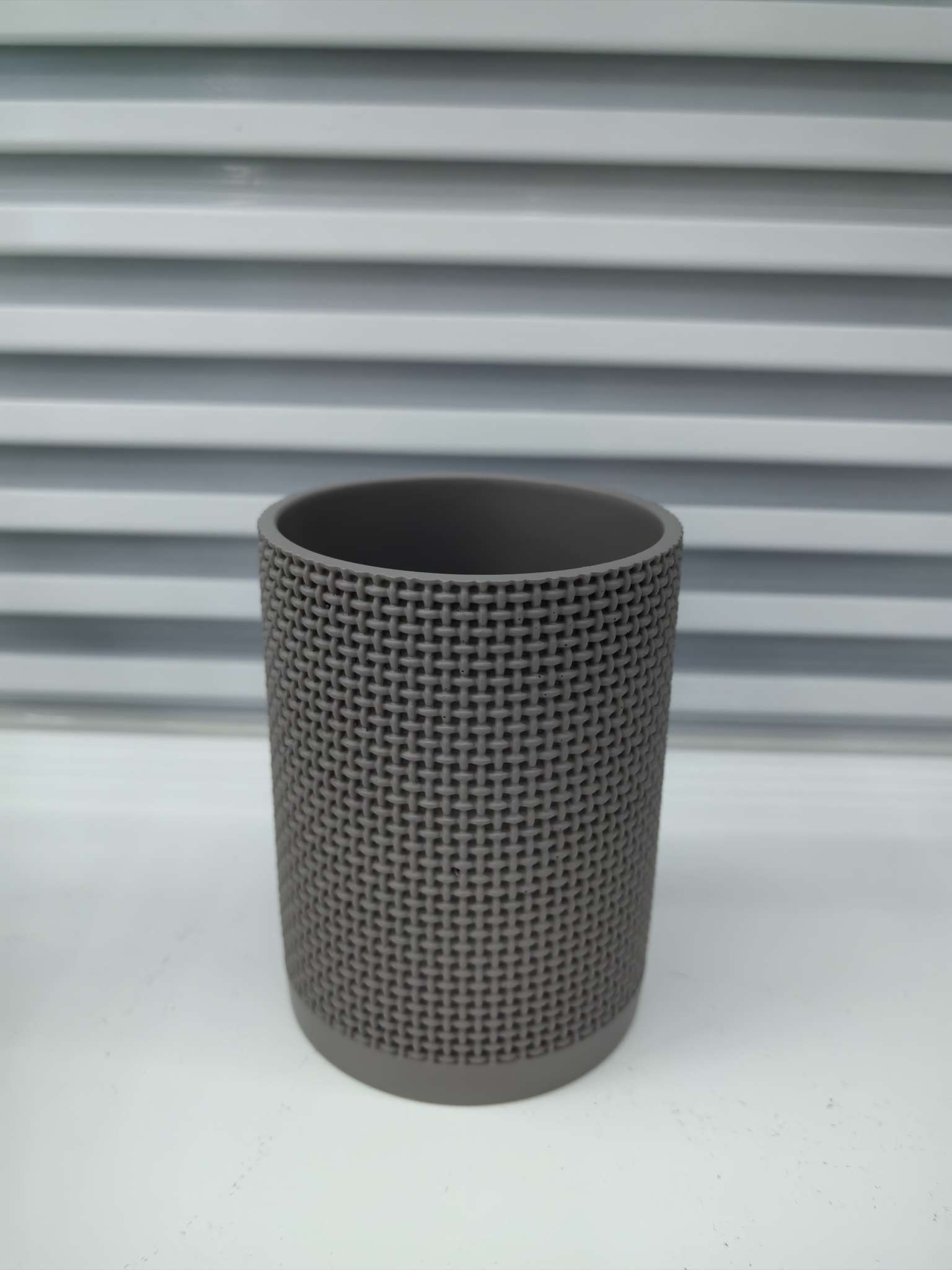 麻布纹树脂四件套-洗手液瓶 牙刷架 口杯 肥皂盒细节图
