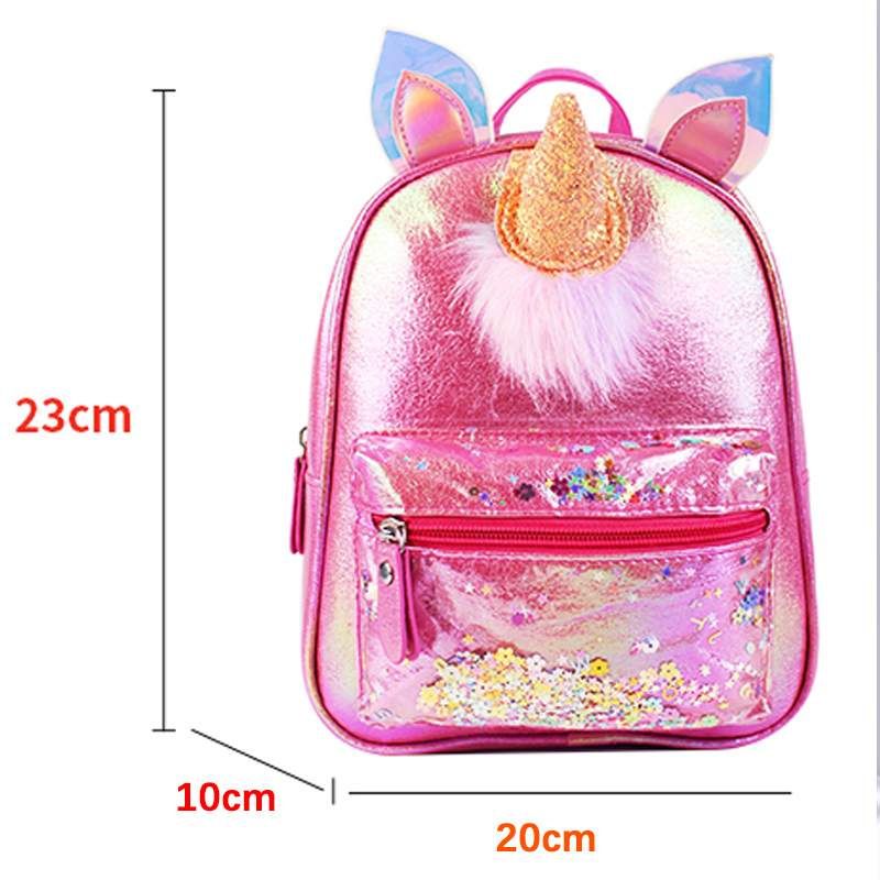 Large-tailed cat unicorn, fashionable, casual, cute and fun kindergarten girls' backpack mini bag Specification image