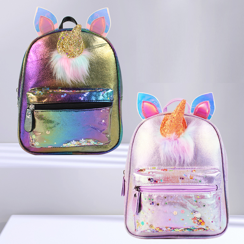 Large-tailed cat unicorn, fashionable, casual, cute and fun kindergarten girls' backpack mini bag Item Picture