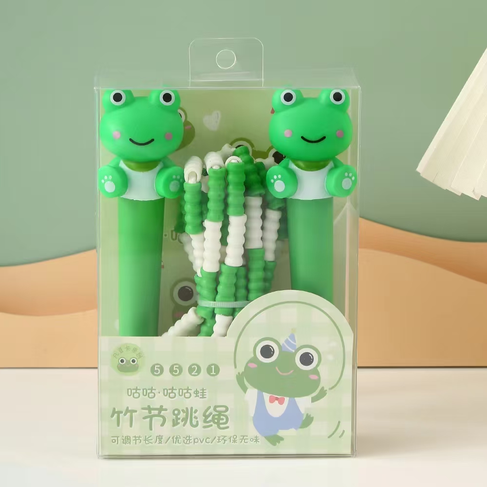 Fandouka's creative and cute cartoon head, cuckoo frog, bamboo joint, skipping rope, sports and fitness equipment, skipping rope, children's outdoor