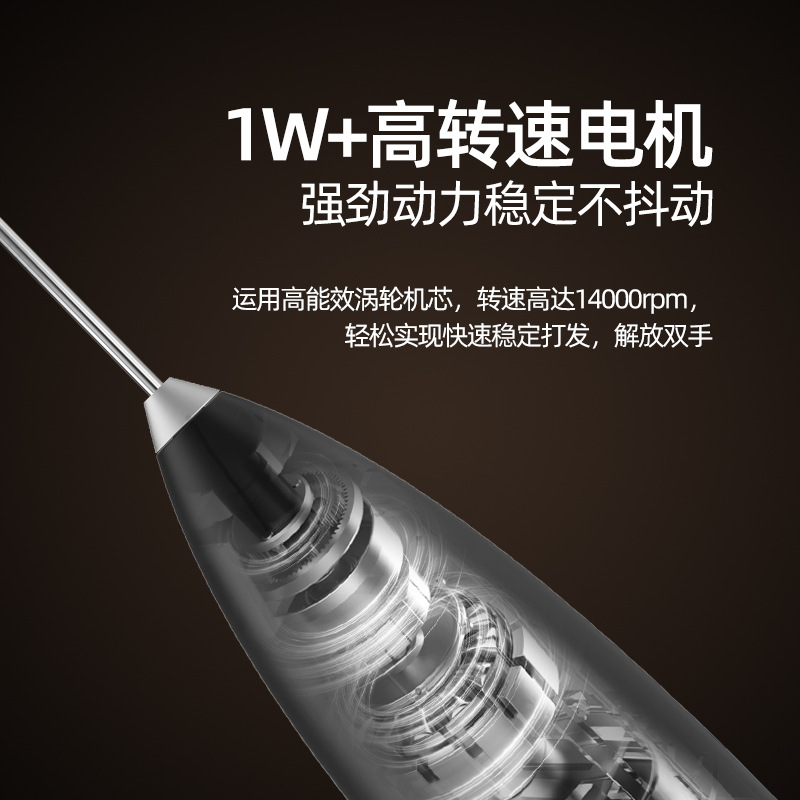 New electric mixer, egg beater, coffee stirrer, milk latte art, kitchen small appliance, stainless steel coffee cream, electric milk frother, cross-border Amazon, TikTok supply, TV bestseller Specification drawing