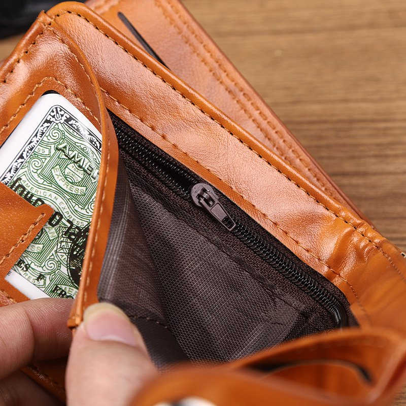 T跨境热销美金图案零钱包爆款PU男士钱包多功能复古包多卡位钱包详情8