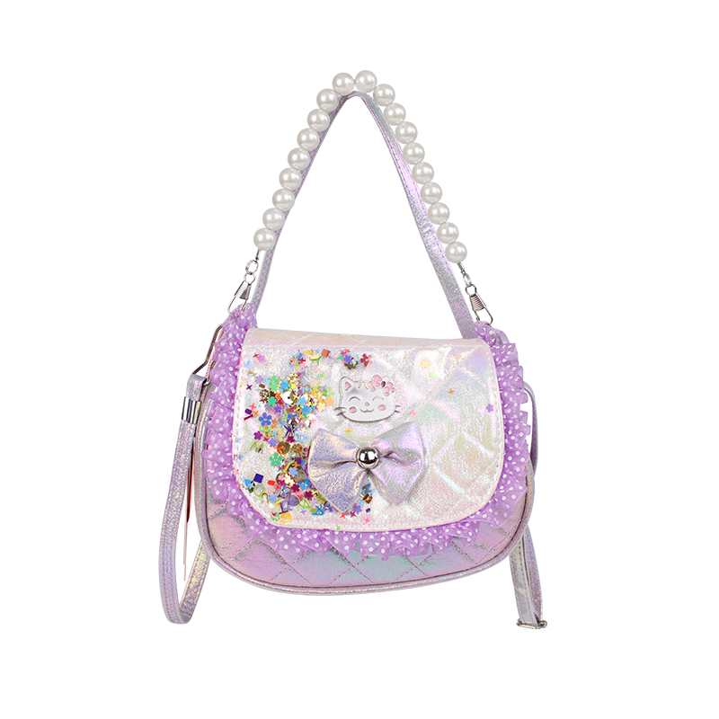 Big-tailed cat and rabbit fashionable, casual, cute and adorable kindergarten princess and girl bag, rabbit hand-held crossbody bag, mini bag, cartoon children's bag, cute small bag, pearl bow bag, girls' crossbody fashion coin purse hang