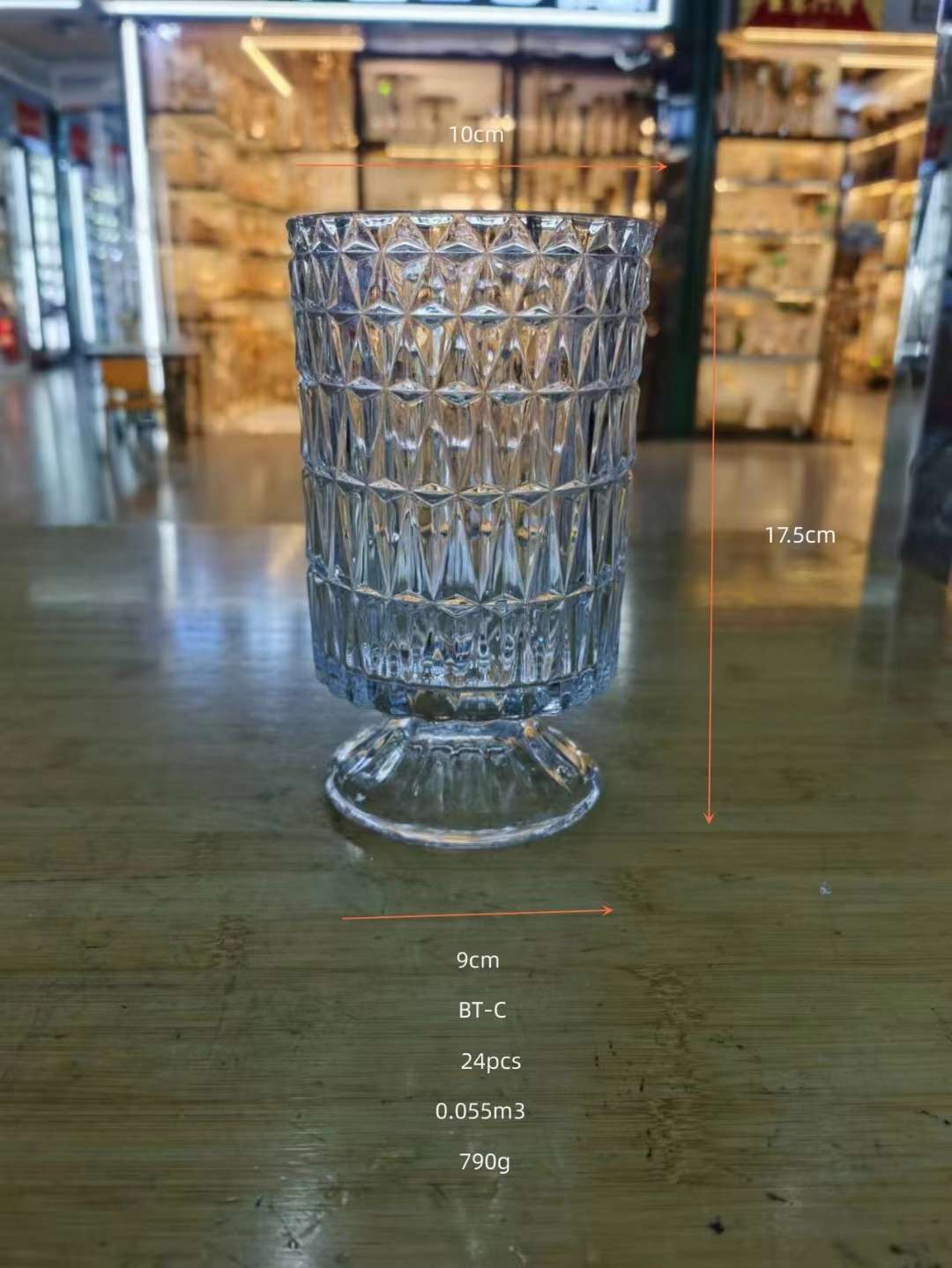 批发透明机压玻璃花瓶客厅餐桌家居摆件绿萝铜钱草水培花器笔筒化妆刷小首饰收纳盒细节图