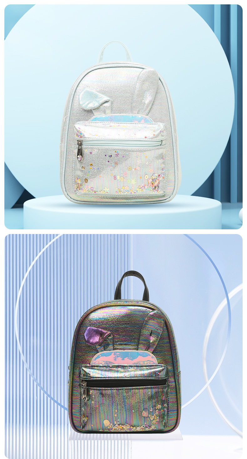 大尾貓亮片雙肩潮流書包時尚休閑可愛萌趣幼兒園公主女童雙肩包女童過家家玩具雙肩包詳情11