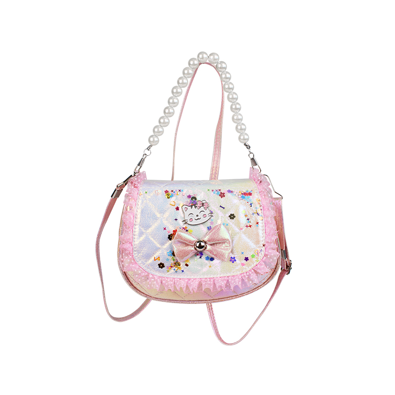 Big-tailed cat and rabbit fashionable, casual, cute and adorable kindergarten princess and girl bag, rabbit hand-held crossbody bag, mini bag, cartoon children's bag, cute small bag, pearl bow bag, girls' crossbody fashion coin purse hang Item Picture