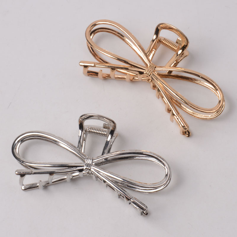 Korean-style ins geometric clips, bow alloy shark clips, fashionable Internet celebrity grab clips, women's headwear wholesale grab clips