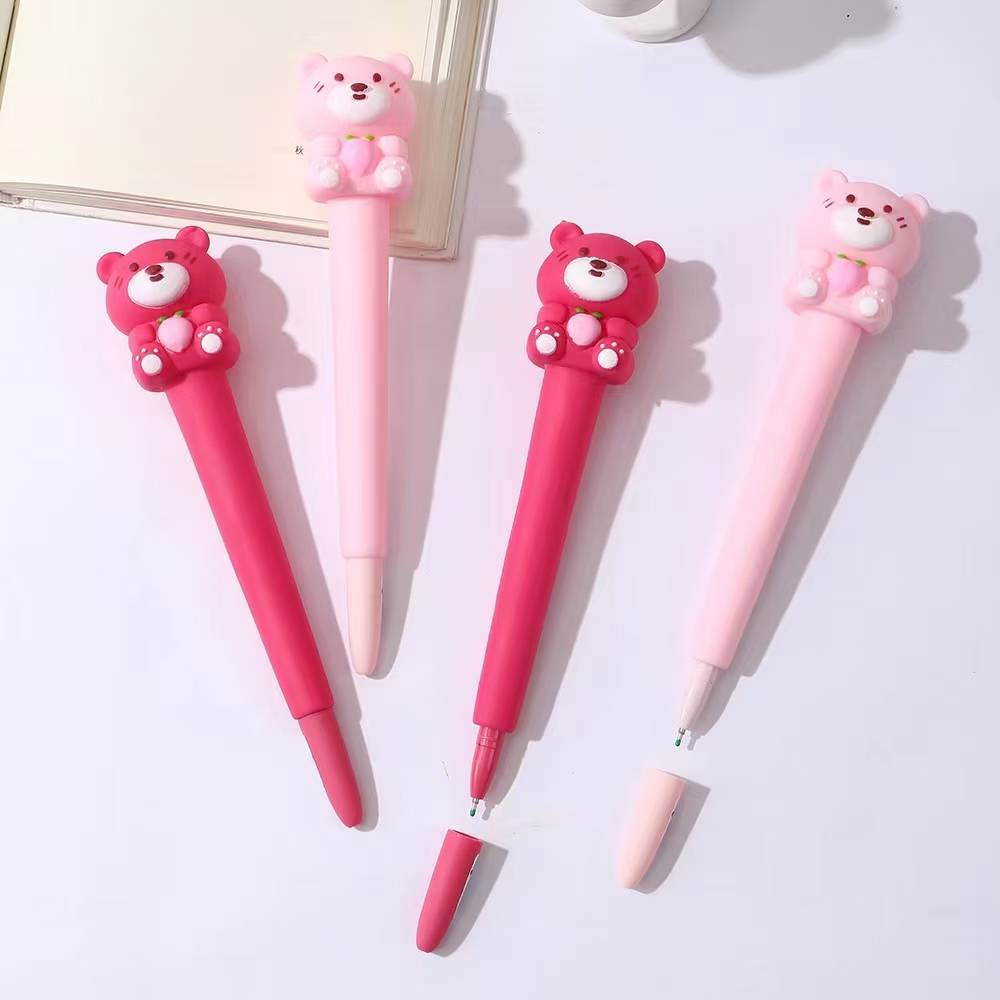 Fandouka Stationery Creative Cream Bear QQ Fun Gel Pen Smooth and Easy to Write, wholesale creative stationery gel pen stationery