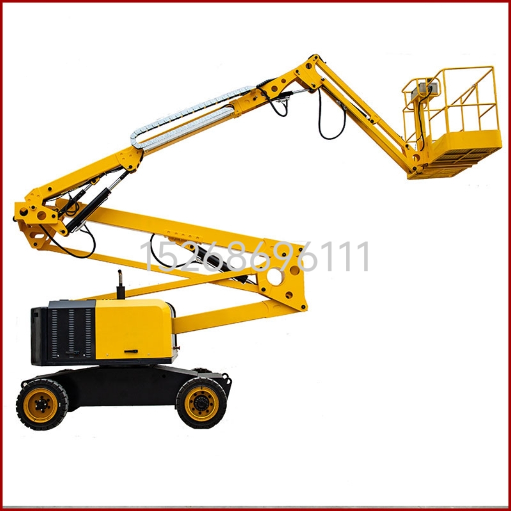 Fully self-propelled articulated boom aerial work platform, electric self-propelled straight boom lift, 360-degree rotating lift platform
