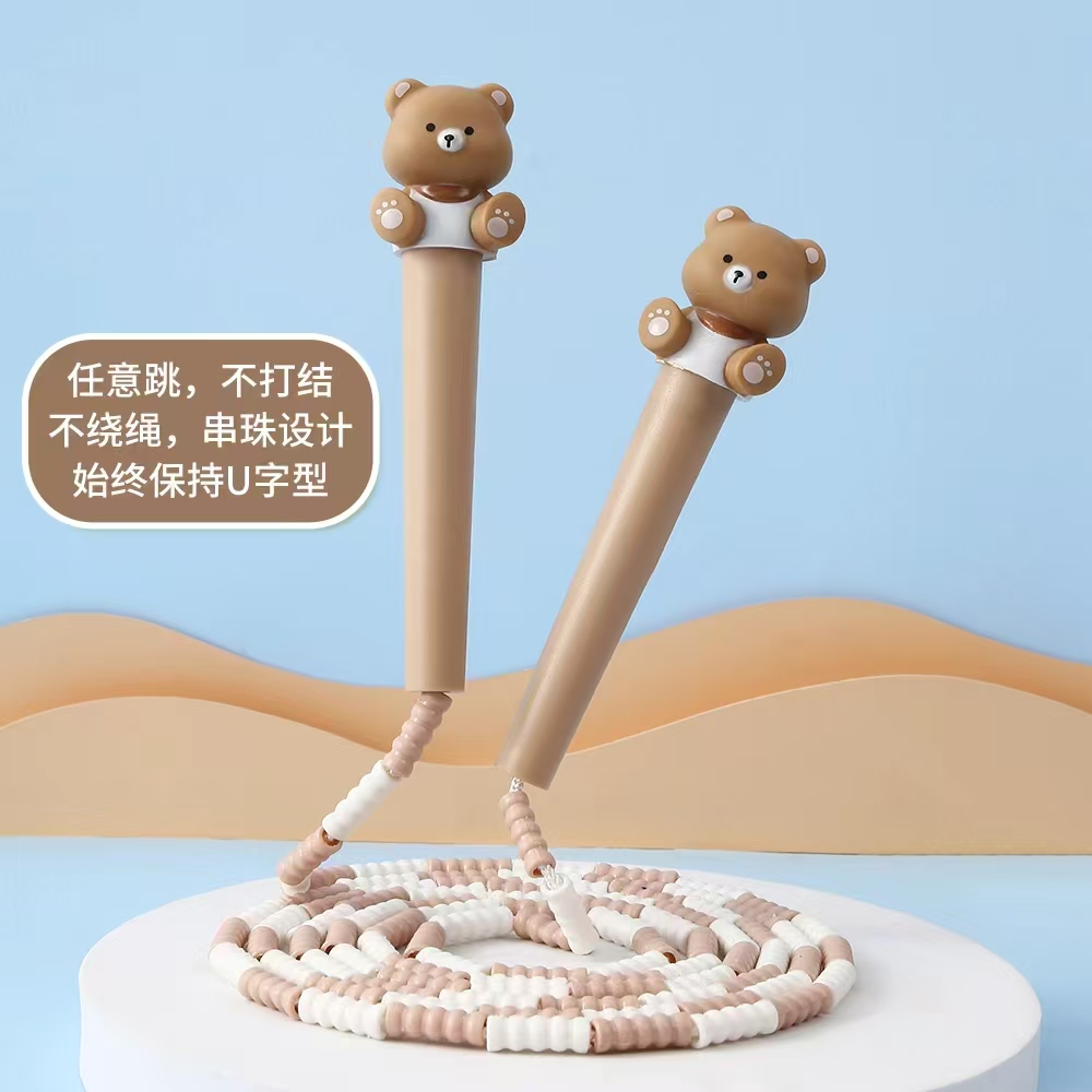 Fan Dou Ka's creative and cute cartoon head bear Victor, bamboo joint skipping rope, sports goods, fitness goods, skipping rope, children's outdoor Application Scenario