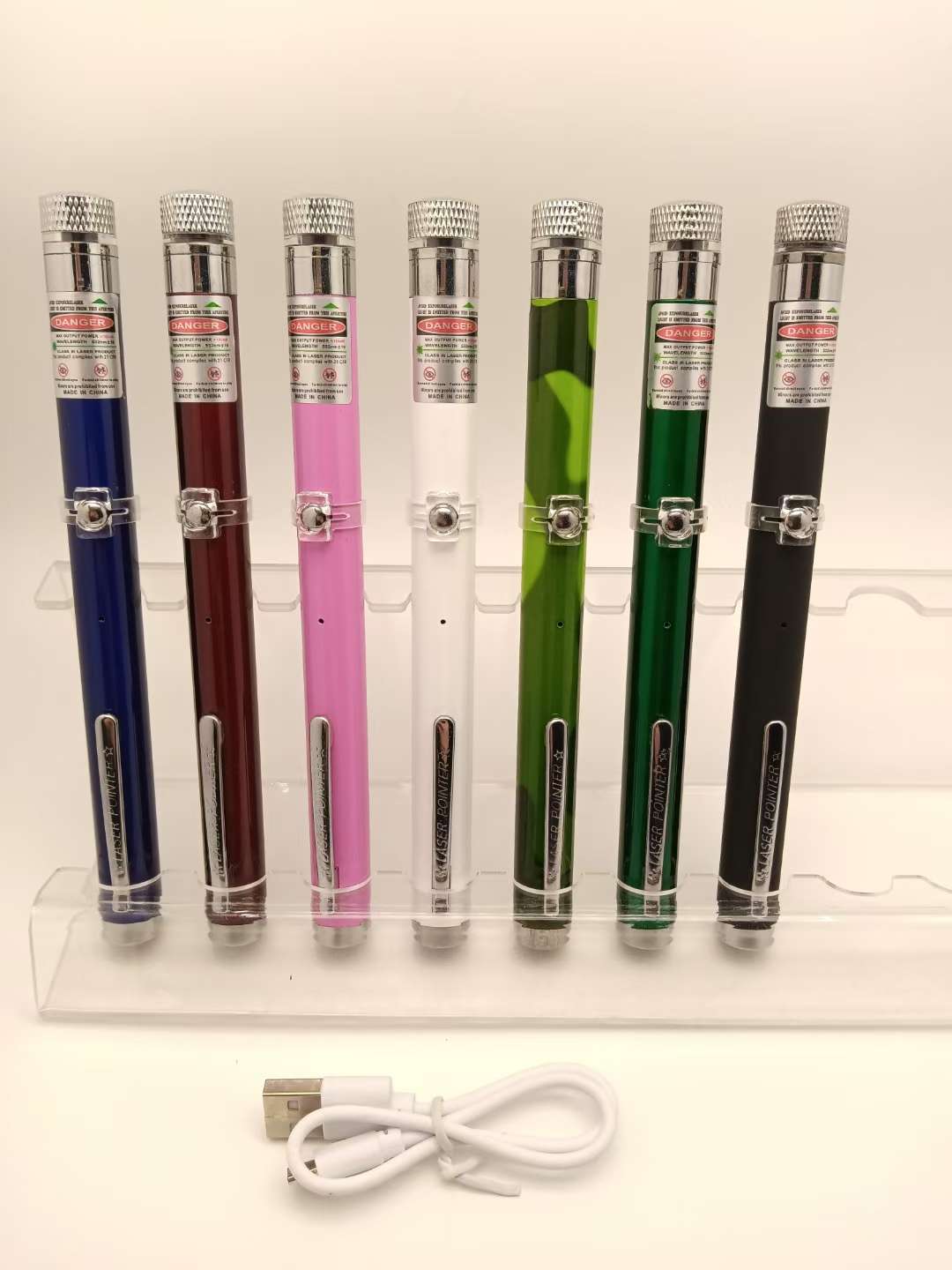 激光笔USB充电镭射灯强光远射绿光售楼射笔教鞭红外线激光手电筒细节图