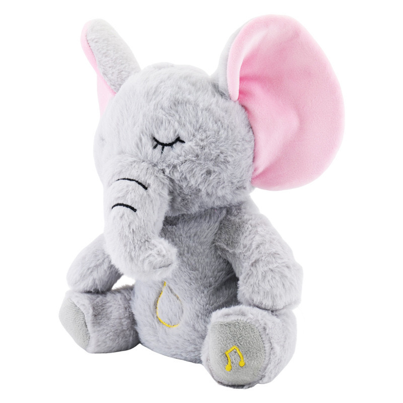 New breathing bear and elephant plush toy, newborn music glowing soothing sleep doll detail image 2