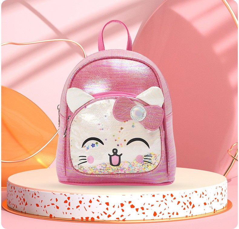 大尾貓喵咪蝴蝶結(jié)時尚休閑可愛萌趣幼兒園女童雙肩包詳情8