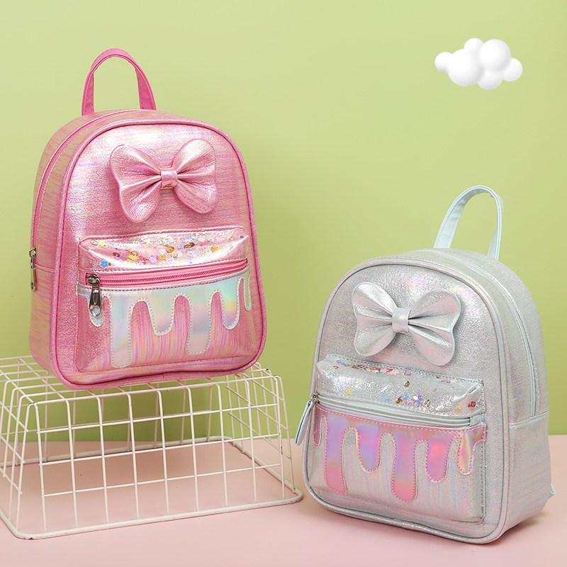 Cute big-tailed cat with bow ears, fashionable, casual, cute and fun, kindergarten princess girl backpack details Picture