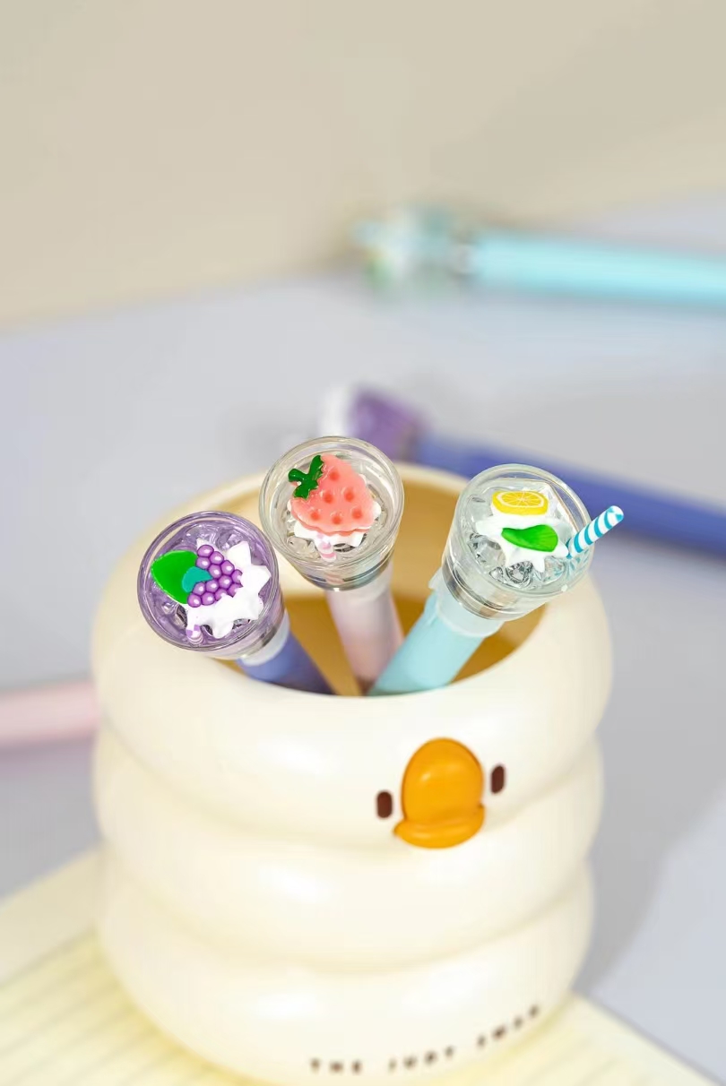 Fandouka Stationery Creative Ice Fruit Spin Fun Luminous Pen Spin Gel Pen Smooth and Easy to Write Factory wholesale creative stationery gel pen stationery Specification image