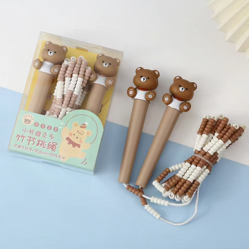 Fan Dou Ka's creative and cute cartoon head bear Victor, bamboo joint skipping rope, sports goods, fitness goods, skipping rope, children's outdoor Specification image