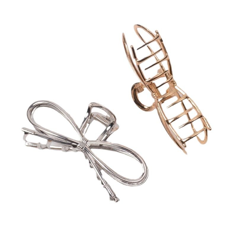 Korean-style ins geometric clips, bow alloy shark clips, fashionable Internet celebrity grab clips, women's headwear wholesale grab clips detail image 8