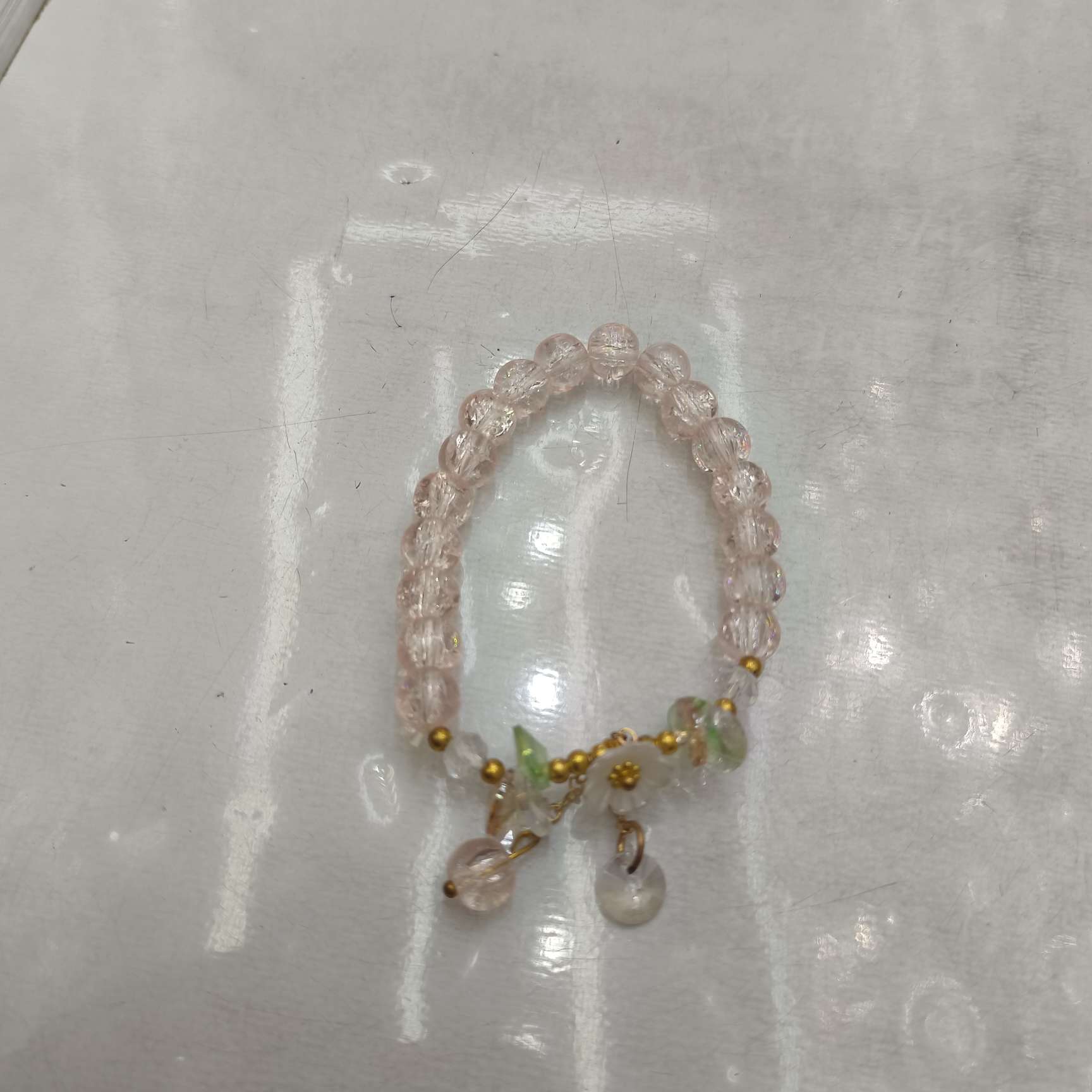 玻璃带坠手链手串水晶手串′