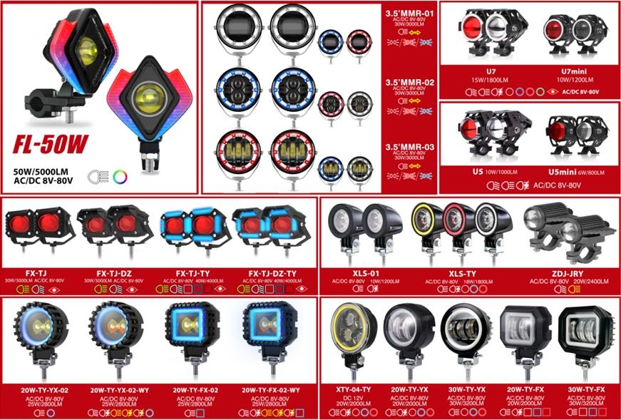 通用摩托车LED大灯越野车电动车U5mini变形金刚激光炮外置灯详情4