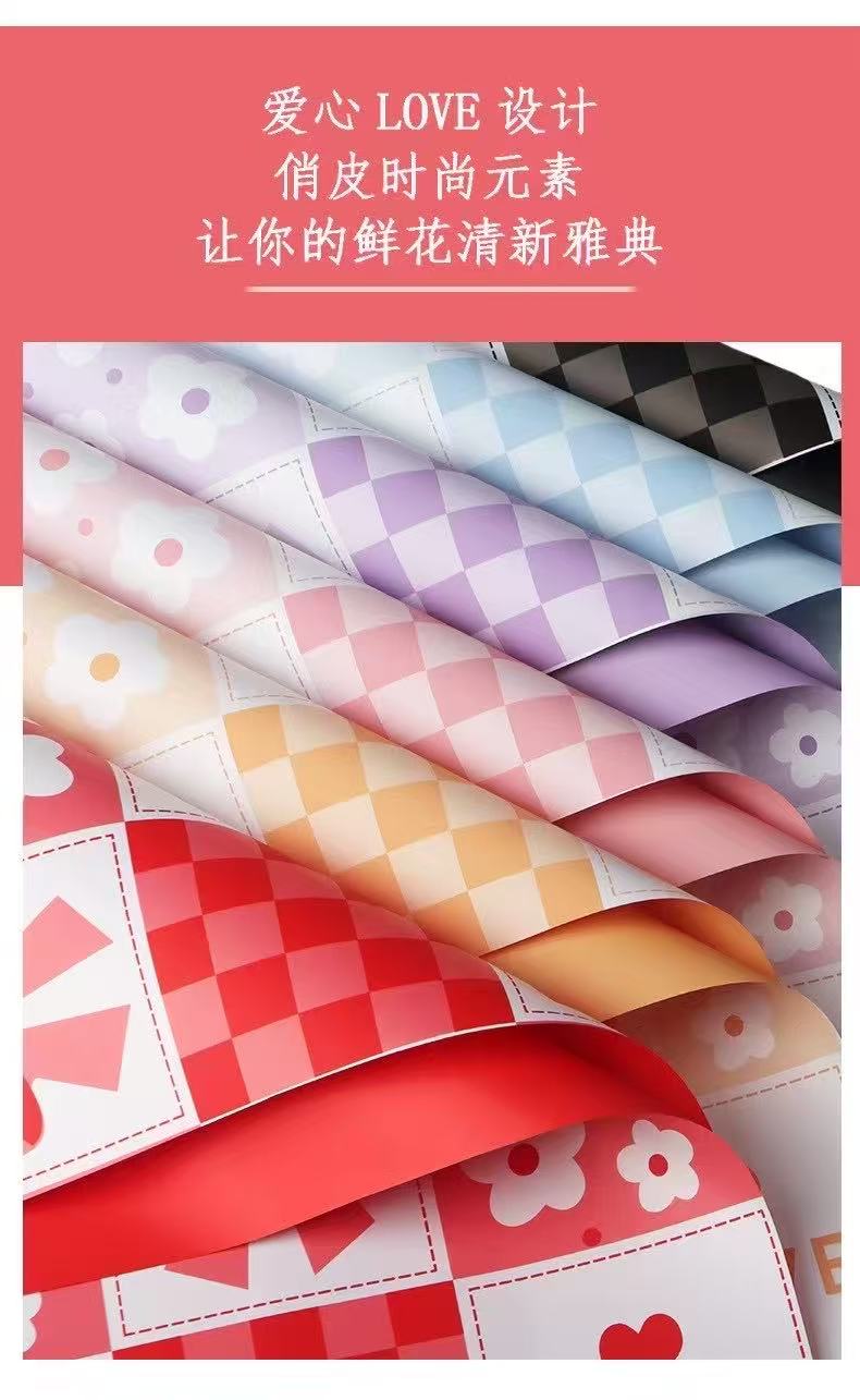 Laser paper for daily-use flower packaging, flower bouquet wrapping paper, pleated crepe paper, flower beautification and decoration, high-end flower shop packaging material details Picture