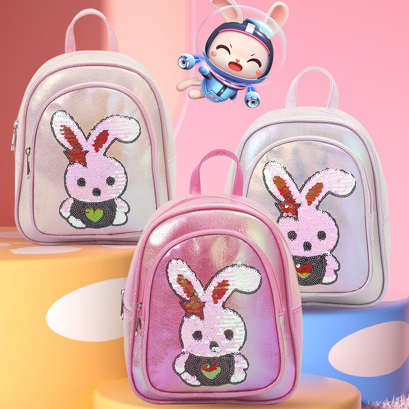 Big-tailed cat and rabbit, fashionable, casual, cute and adorable, kindergarten princess and girl backpack, small bag, children's cuteness Item Picture