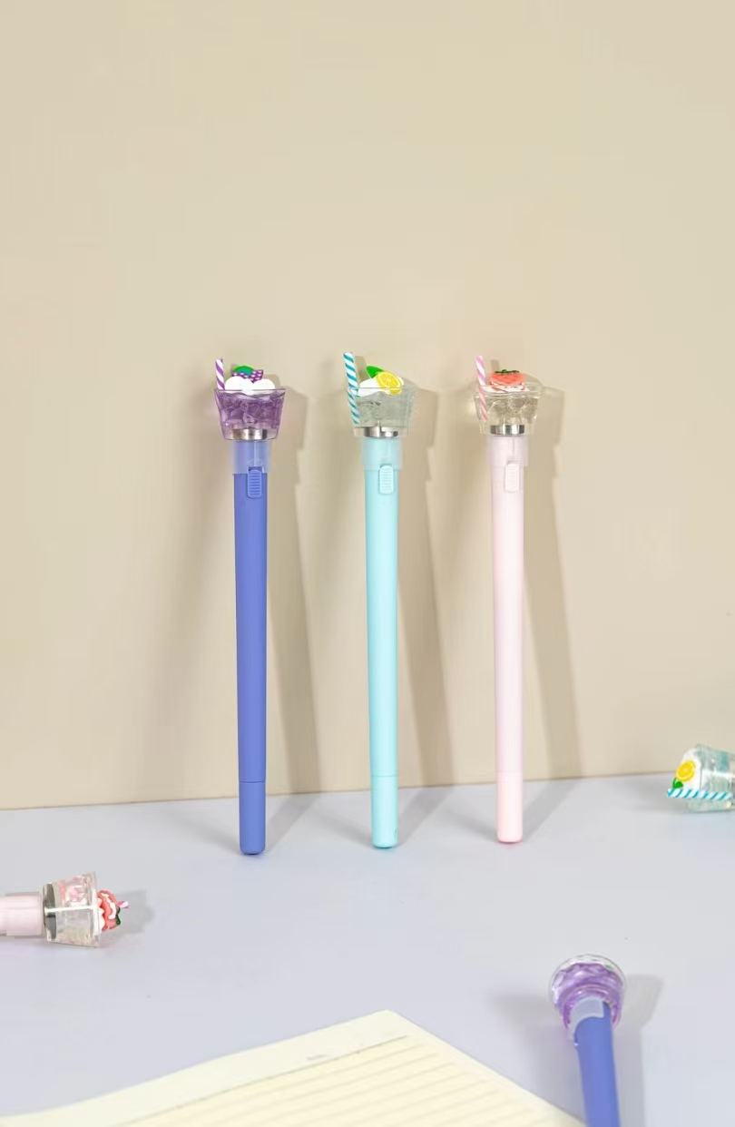 Fandouka Stationery Creative Ice Fruit Spin Fun Luminous Pen Spin Gel Pen Smooth and Easy to Write Factory wholesale creative stationery gel pen stationery Item Picture