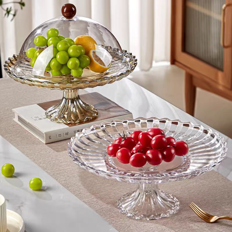 European-style creative metal fruit plate, living room home decoration fruit plate, glass coffee table, dried fruit plate wholesale factory direct sales, cross-border snack plate, high-quality home products, Yangxuan 204 Application Scenario