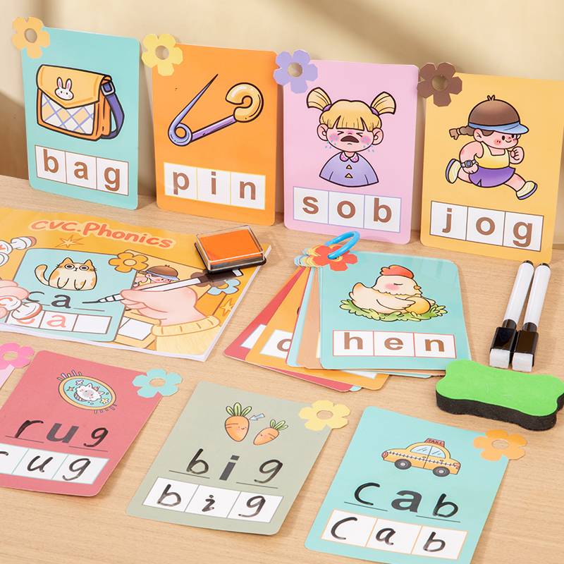 Learning Alphabet Stamp Cognitive card set can be repeatedly erased early education alphabet cognitive card CPC CE EN71 details Picture
