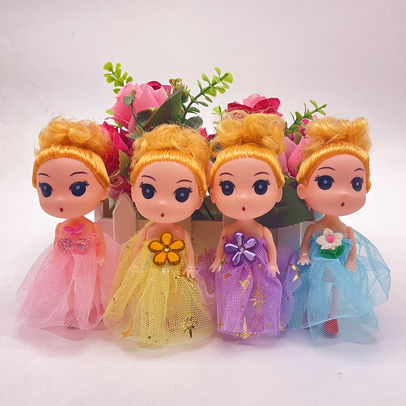 跨境DIY芭比娃娃新款12厘米韩版迷糊娃娃公仔挂件女孩玩具1元批发