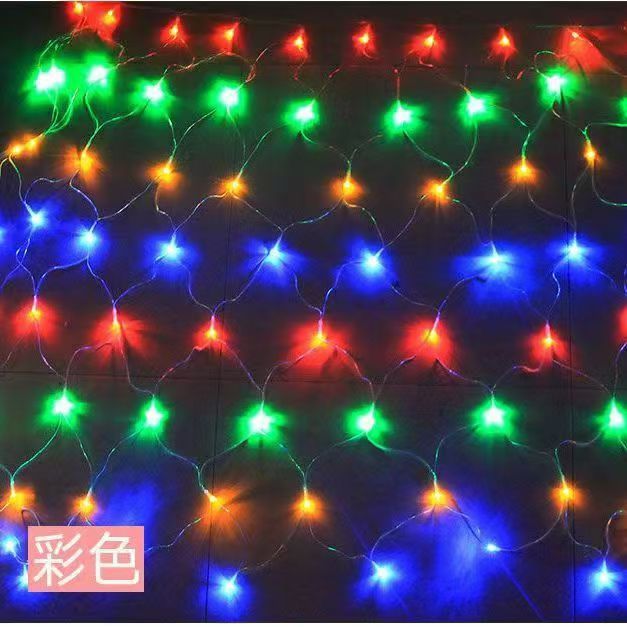 LED防水渔网灯彩灯串灯闪灯满天星太阳能草坪低压网灯街道树亮化产品图