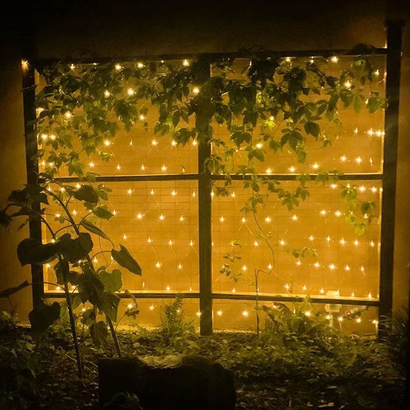 LED防水渔网灯彩灯串灯闪灯满天星太阳能草坪低压网灯街道树亮化详情图6