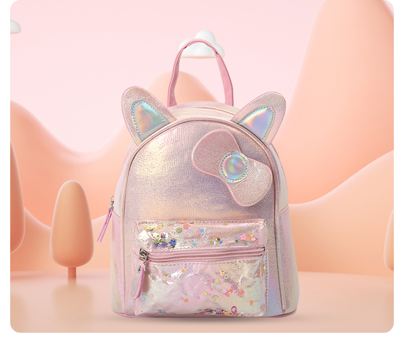 A cute, waterproof, lightweight, fashionable and casual backpack for kindergarten girls in the style of a princess with a big tail cat pic 15
