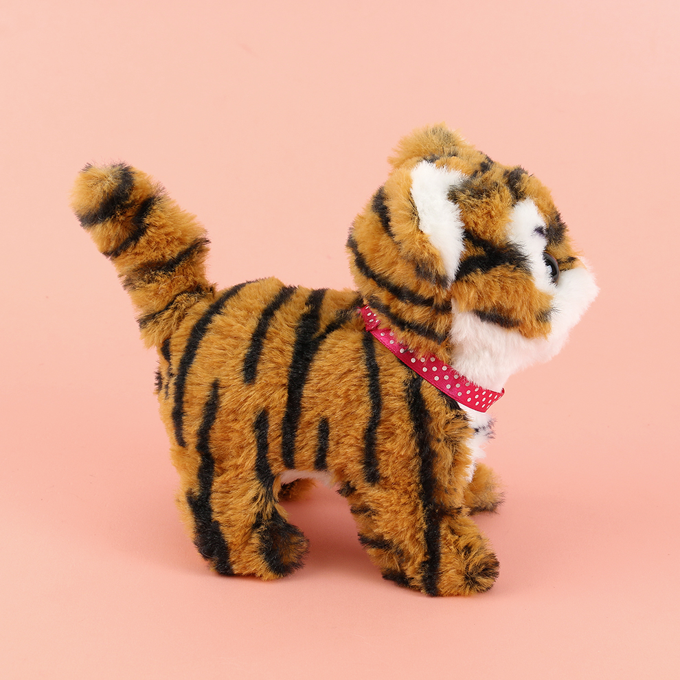 The 2025 new cute plush tiger children's simulation toy can walk, move and make sounds. Factory direct sale details Picture