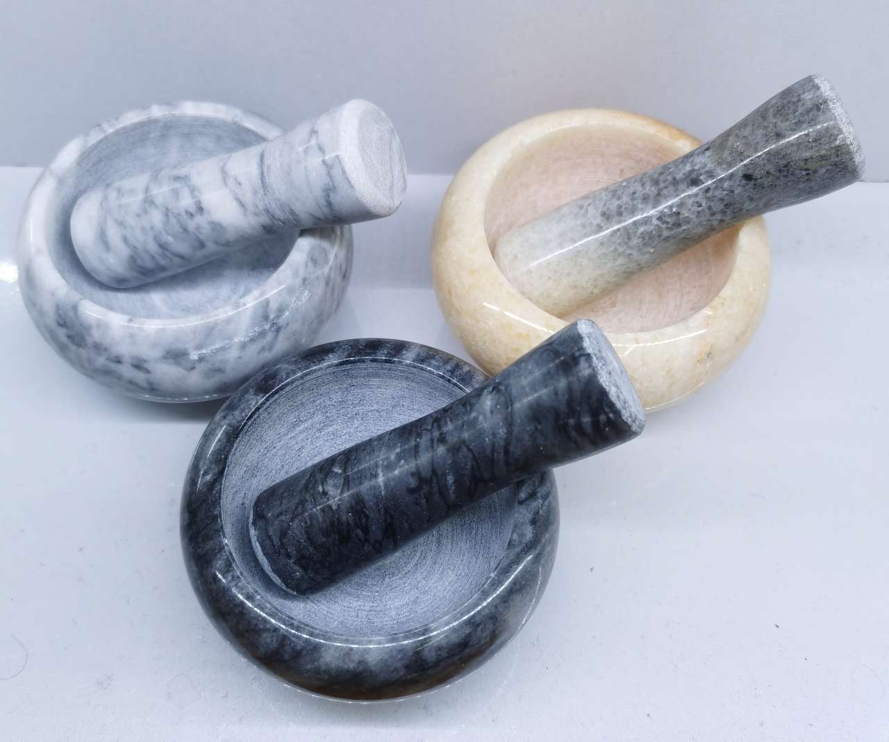 Daily necessities, kitchen tools, small marble garlic tamper, stone mortar, garlic mortar, garlic bowl, grinding media accessories, essential practical tools for the kitchen detail image 2