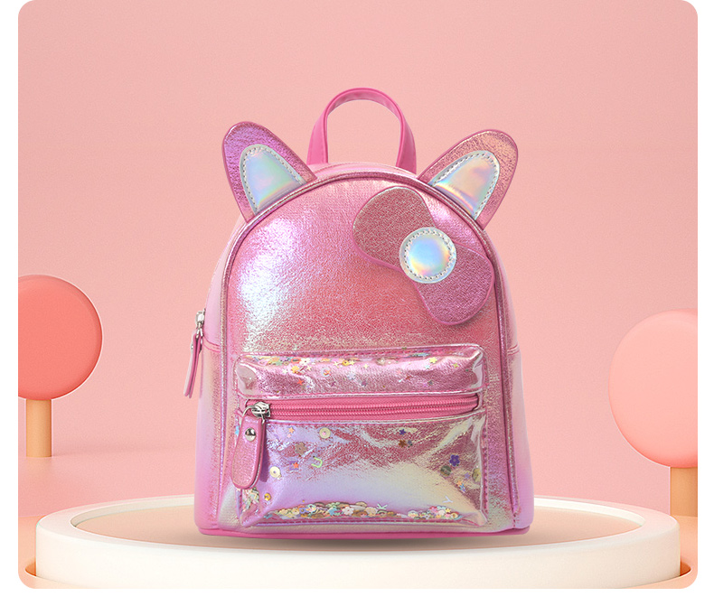 A cute, waterproof, lightweight, fashionable and casual backpack for kindergarten girls in the style of a princess with a big tail cat pic 14