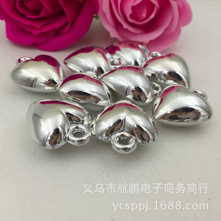 diy plastic material electroplated heart-shaped pendant, single hanging bead, 2.7X2.3cm, festival decoration accessories wholesale diy plastic material electroplated heart-shaped pendant, single hanging bead, 2.7X2.3cm, festival decoration accessories wholesale