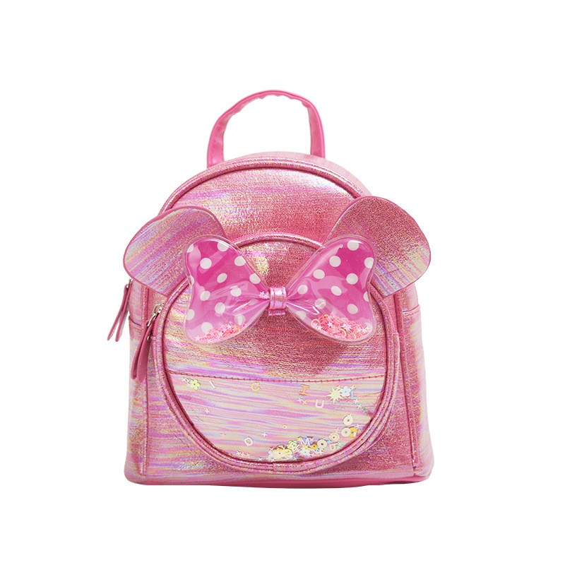 A cat-shaped sequined ear bow, fashionable, casual, cute and fun, a princess schoolbag for kindergarten girls, a backpack for girls