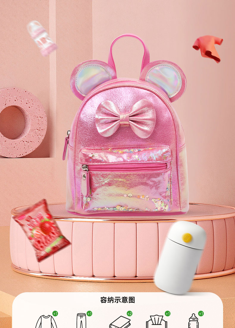 大尾貓萌趣可愛時尚休閑幼兒園潮流單品女童雙肩包詳情1