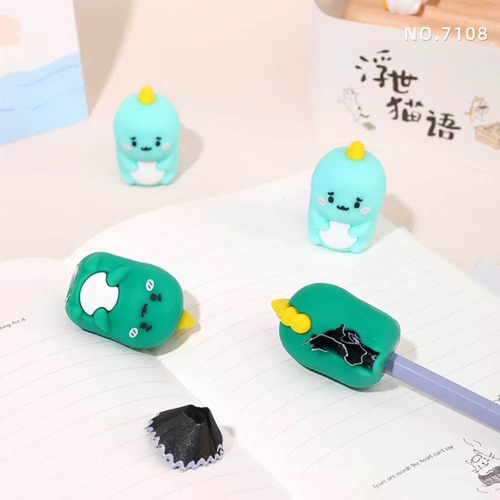 Fandouka Creative Little Dinosaur Pencil Sharpener, Office pencil sharpener, cultural and creative student supplies Application Scenario