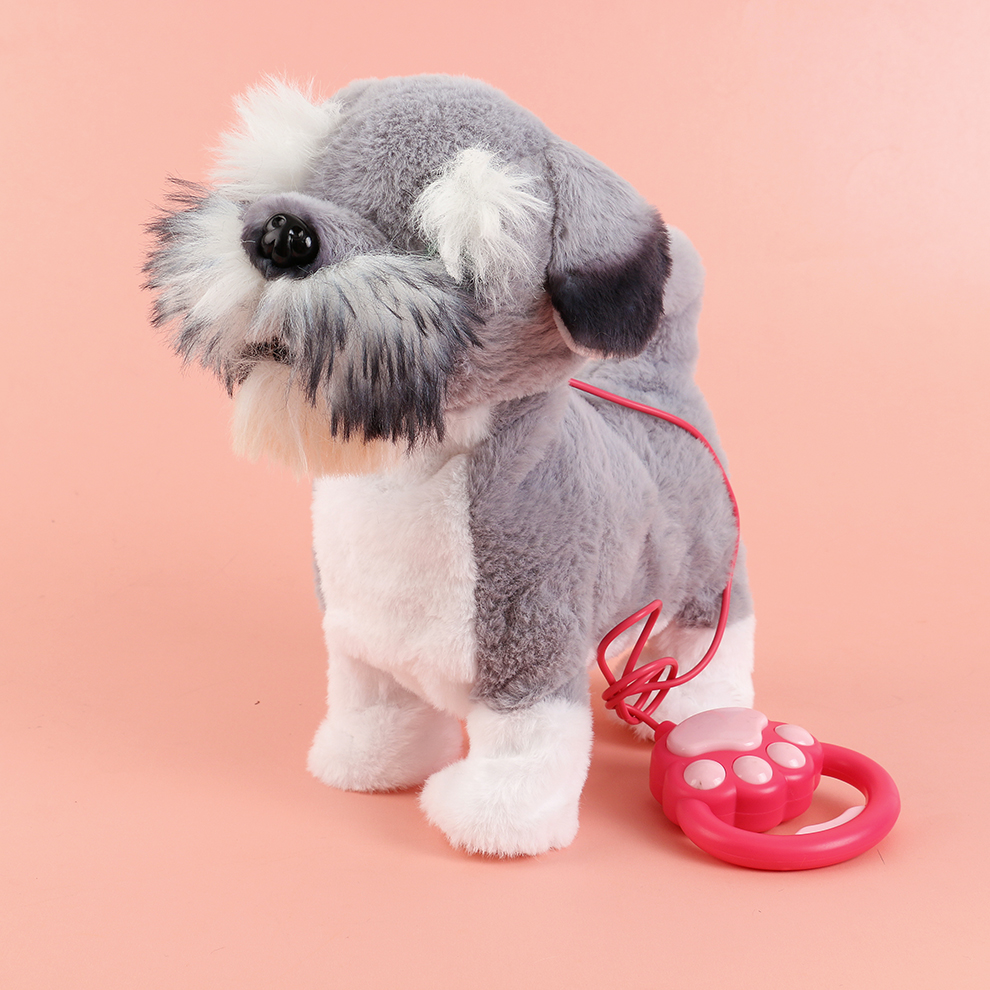 The 2025 new cute plush drawstring tongue-extending electric Sherry children's simulation toy can walk, move, shout and record