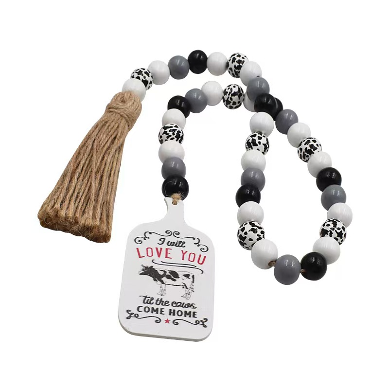 实木串珠禾木珠串可放花瓶窗帘扣挂件挂饰麻绳流苏详情图6