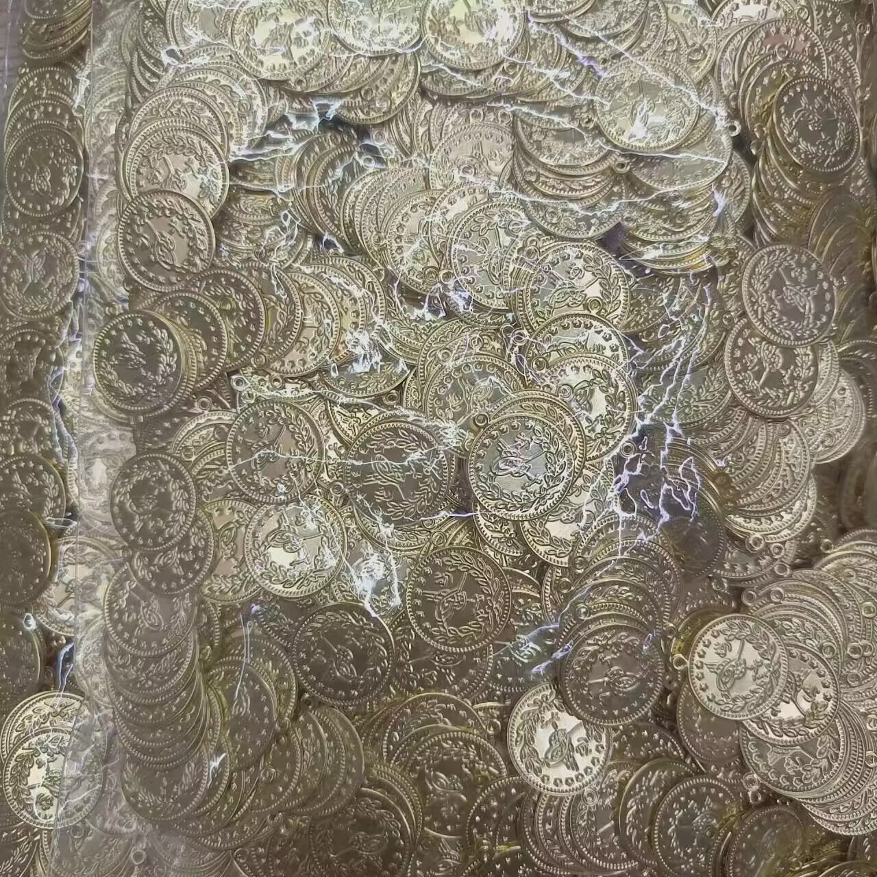 铁片饰品配件吊孔小鸟图案花边吊坠1000个/包