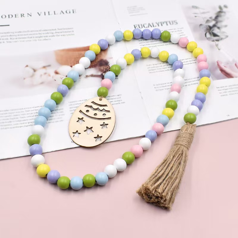 实木串珠禾木珠串可放花瓶窗帘扣挂件挂饰麻绳流苏详情图17