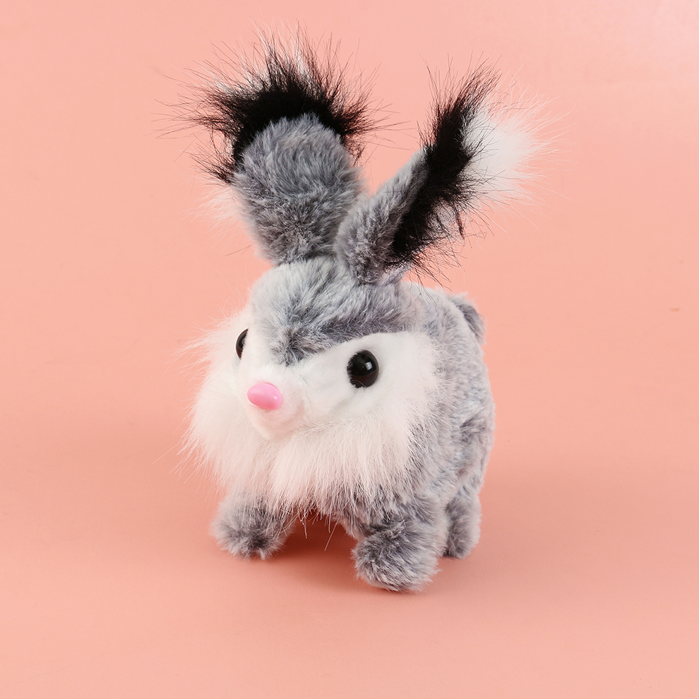 The 2025 new cute plush drawstring tongue-stretching electric little rabbit children's simulation toy can walk, move and cry. Factory direct sale