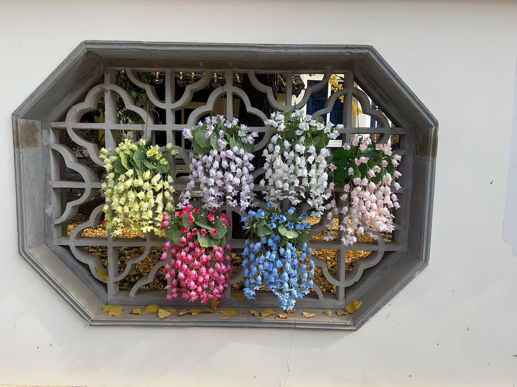 新款仿真垂吊铃兰花婚庆婚礼堂吊顶装饰花户外工程花田园小清