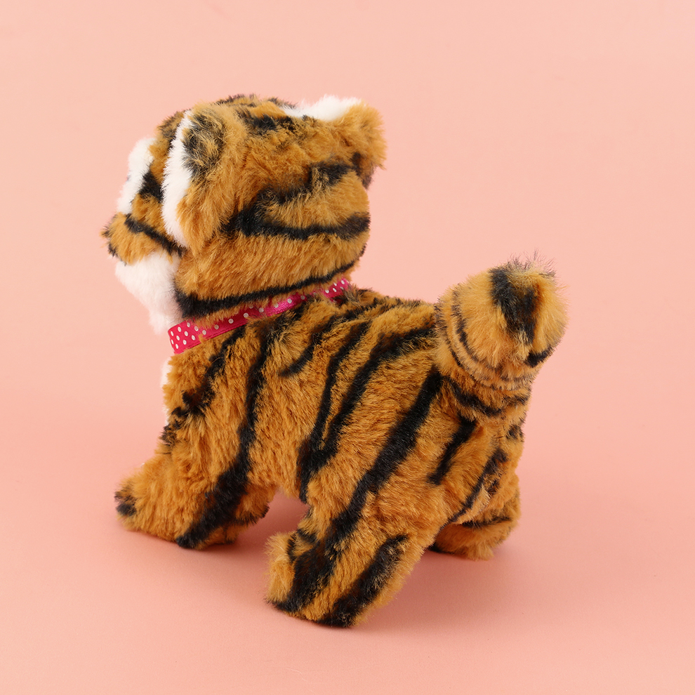 The 2025 new cute plush tiger children's simulation toy can walk, move and make sounds. Factory direct sale Specification image